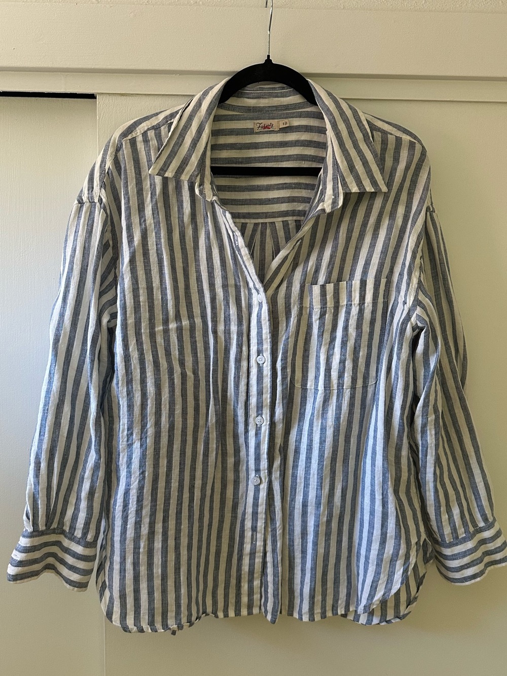 Laguna Linen Relaxed Shirt - Ocean Lucy Stripe - Picture 7 of 10
